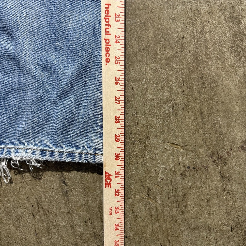 Structure Jeans Mens 36x32 Light Wash Blue Relaxed Wide Leg Distressed Denim - Picture 5 of 7